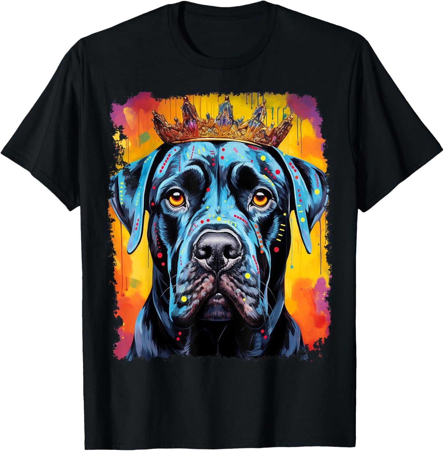 Pop Art Dog Cane Corso King Queen T-Shirt - T-Shirt | Black
