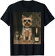 Yorkie Drinking Champagne Funny Father’s Day T-Shirt - T-Shirt | Black