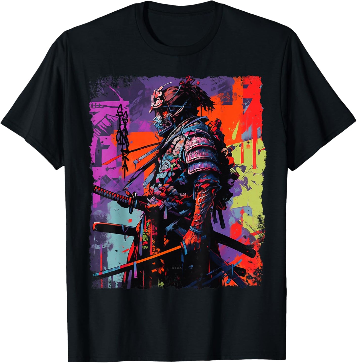 Hip Hop Y2K Vintage Hipster Edgy Urban Streetwear Samurai T-Shirt - T-Shirt | Black