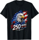 250 Years of American Freedom Patriotic Eagle 1776-2026 USA T-Shirt - T-Shirt | Black