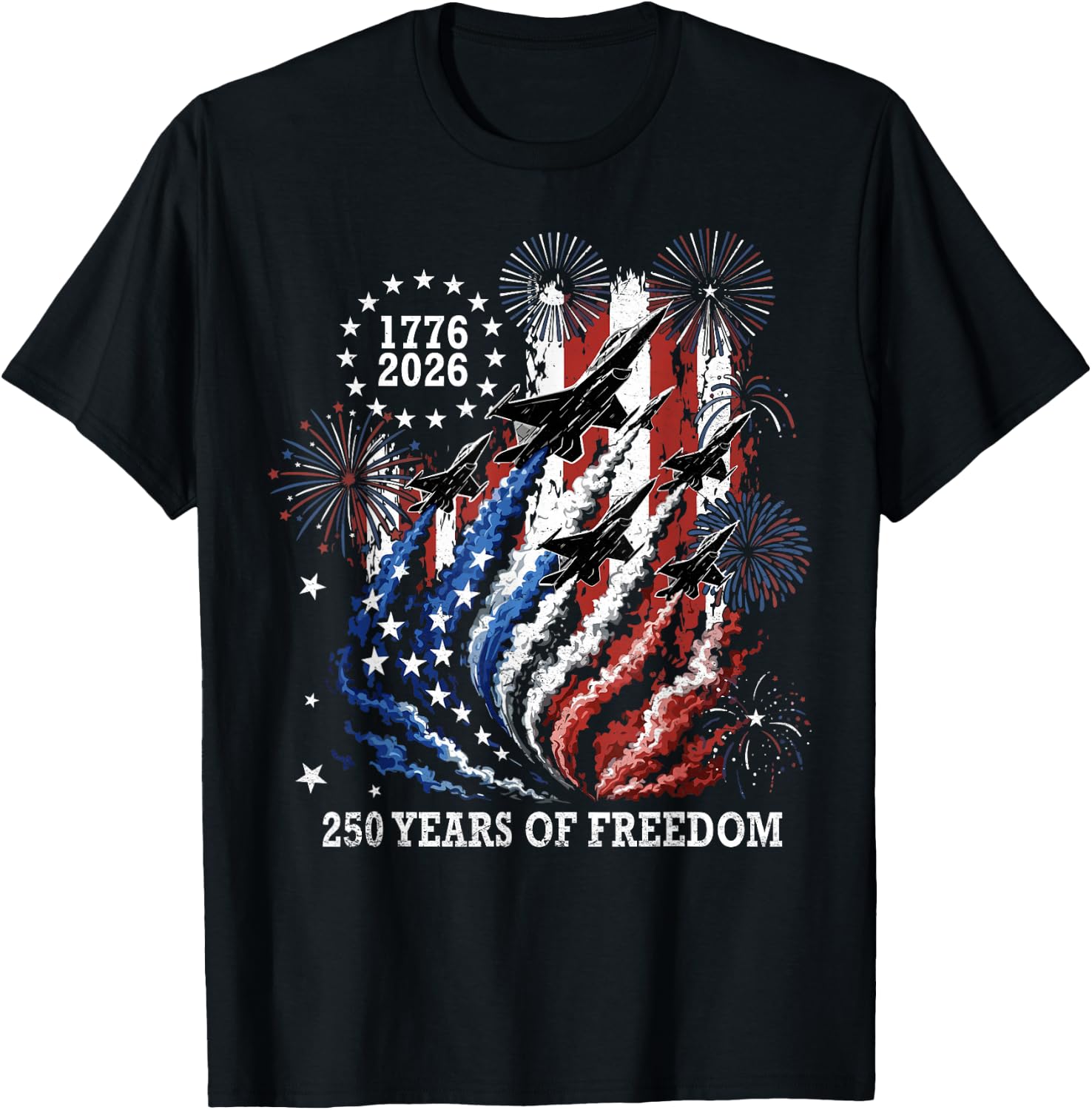 250 Years 250th Anniversary USA 4th of July 1776 2026 T-Shirt - T-Shirt | Black
