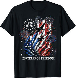250 Years 250th Anniversary USA 4th of July 1776 2026 T-Shirt - T-Shirt | Black