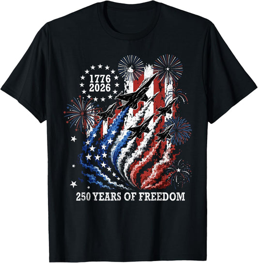 250 Years 250th Anniversary USA 4th of July 1776 2026 T-Shirt - T-Shirt | Black
