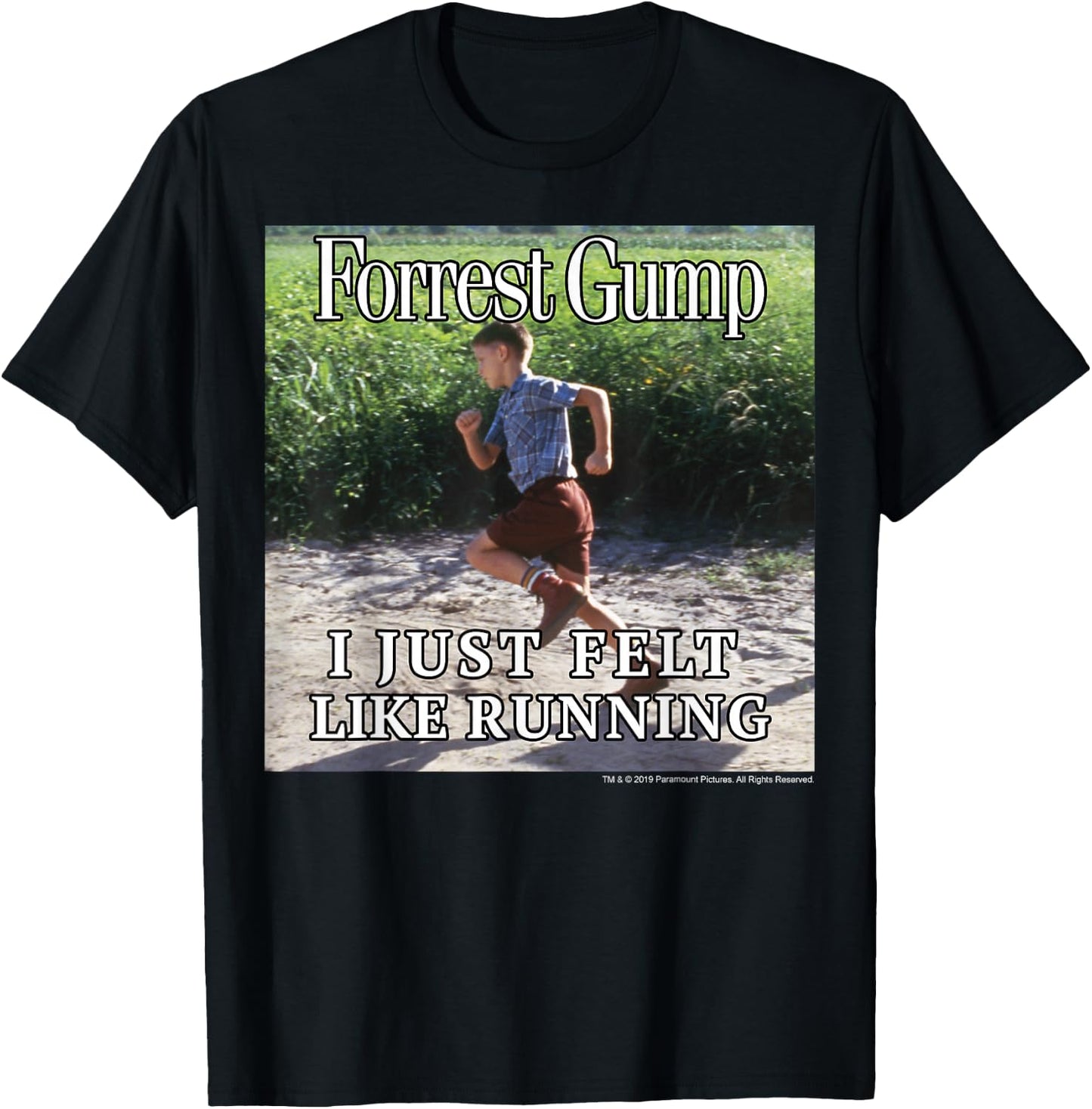 Forrest Gump Just Felt Like Running Photo Panel T-Shirt - T-Shirt | Black