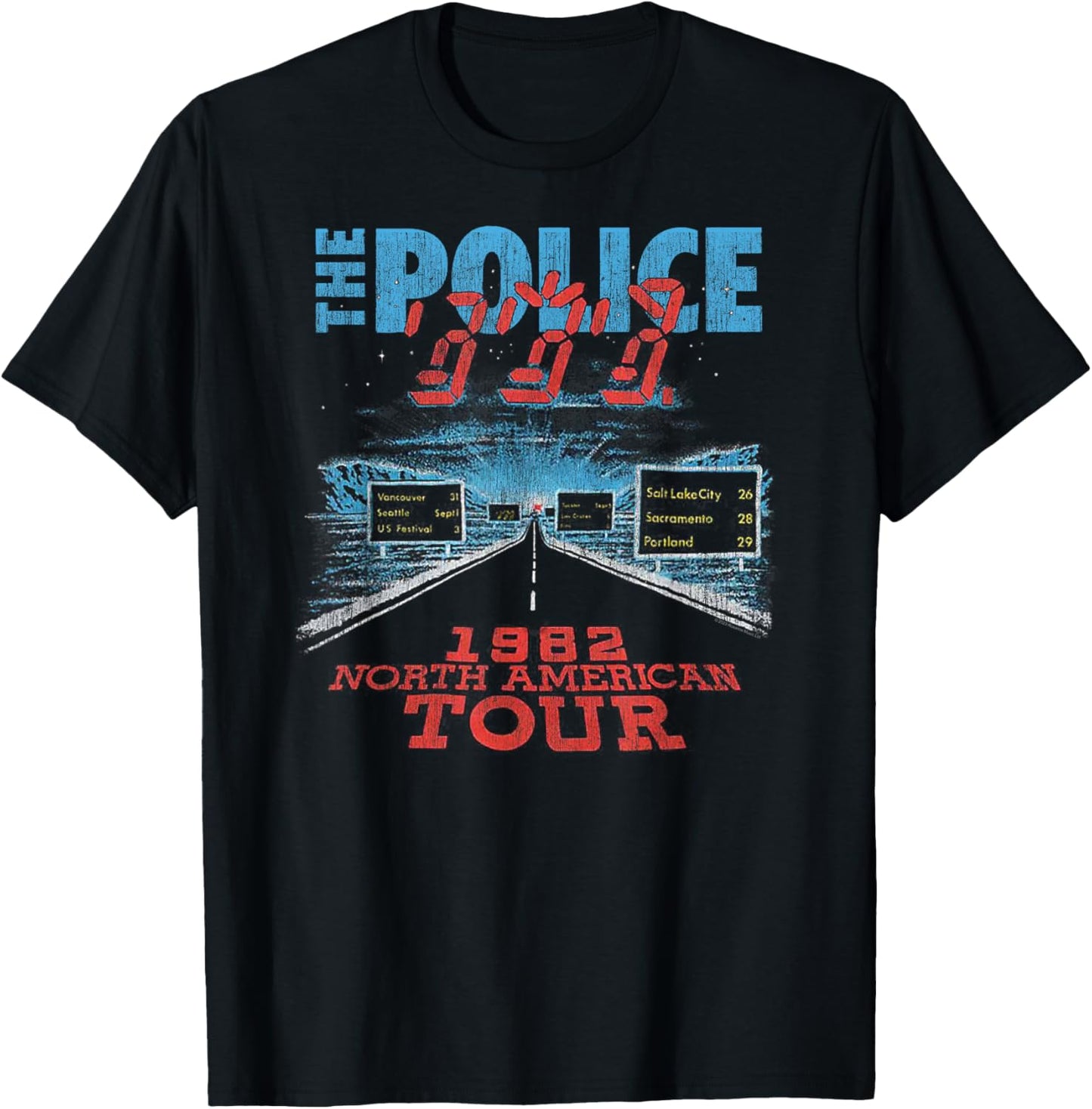 The Police North American Tour V2 Rock Music Band T-Shirt - T-Shirt | Black