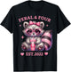 Feral and Four Est 2022 Pink Bow Cute Raccoon 4th Birthday T-Shirt - T-Shirt | Black