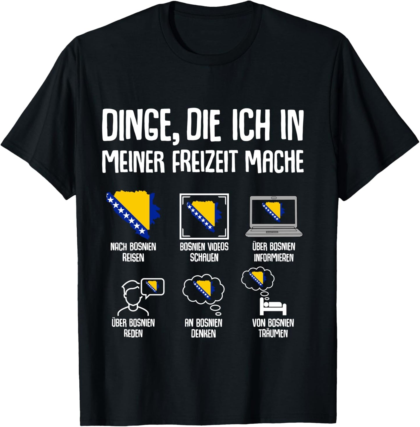 Bosnien Reise Damen Herren Kinder Langarmshirt T-Shirt - T-Shirt | Black