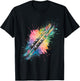 Skifahren Herren Damen Bunt Aquarell Skifahren T-Shirt - T-Shirt | Black