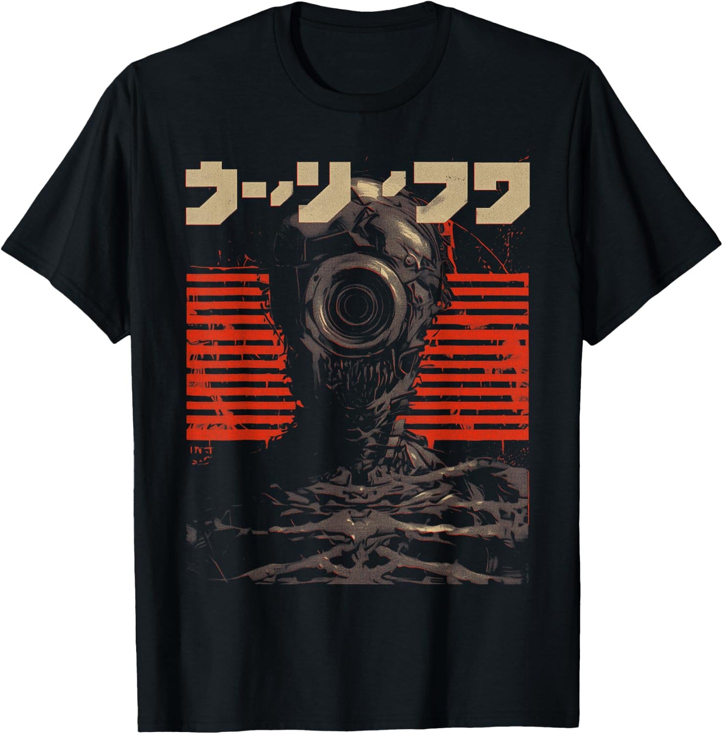 Futuristic Techwear Japanese Cyberpunk Harajuku Horror Punk , black T-Shirt - T-Shirt | Black