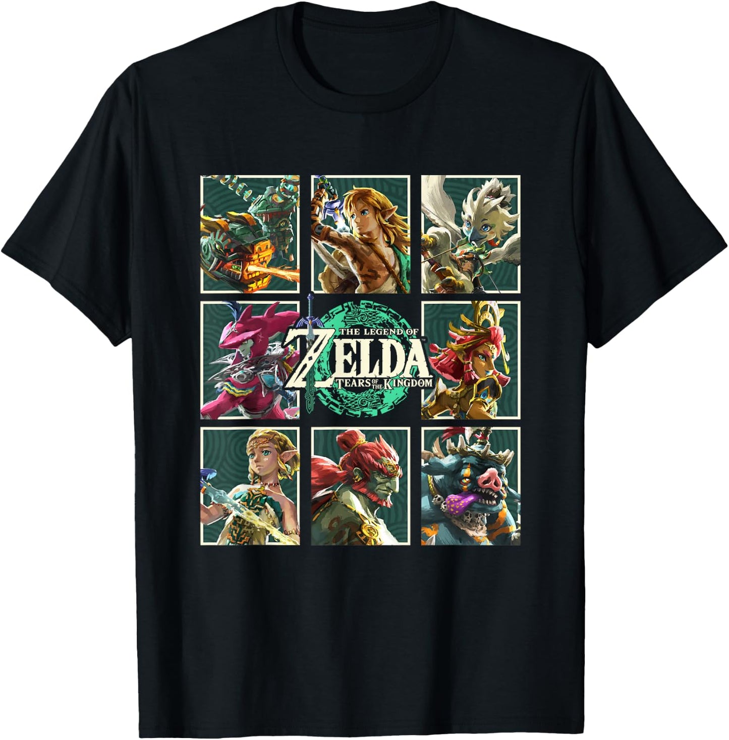 The Legend of Zelda Tears of The Kingdom Character Boxes T-Shirt - T-Shirt | Black