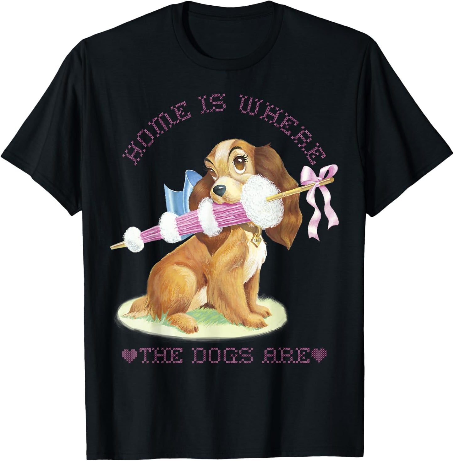 Disney Lady And The Tramp Lady Home Is Where The Dogs Are T-Shirt - T-Shirt | Black