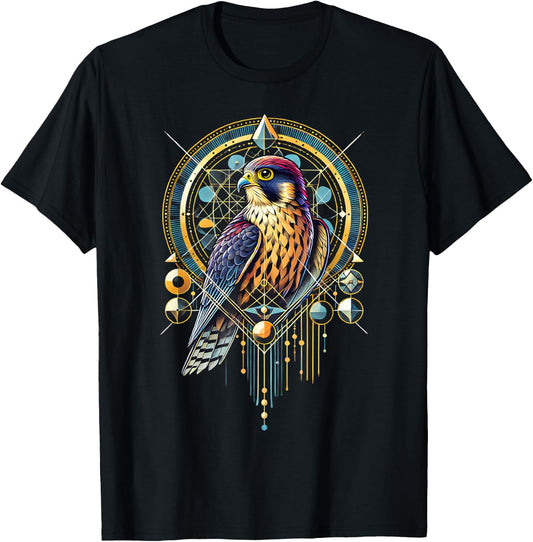 Spirit Peregrine Falcon Bird Raptor Birding Watcher Mystical T-Shirt - T-Shirt | Black