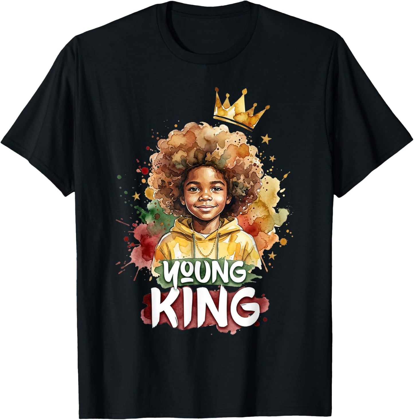 Black Young King Black History Month Juneteenth Kids Boys T-Shirt - T-Shirt | Black