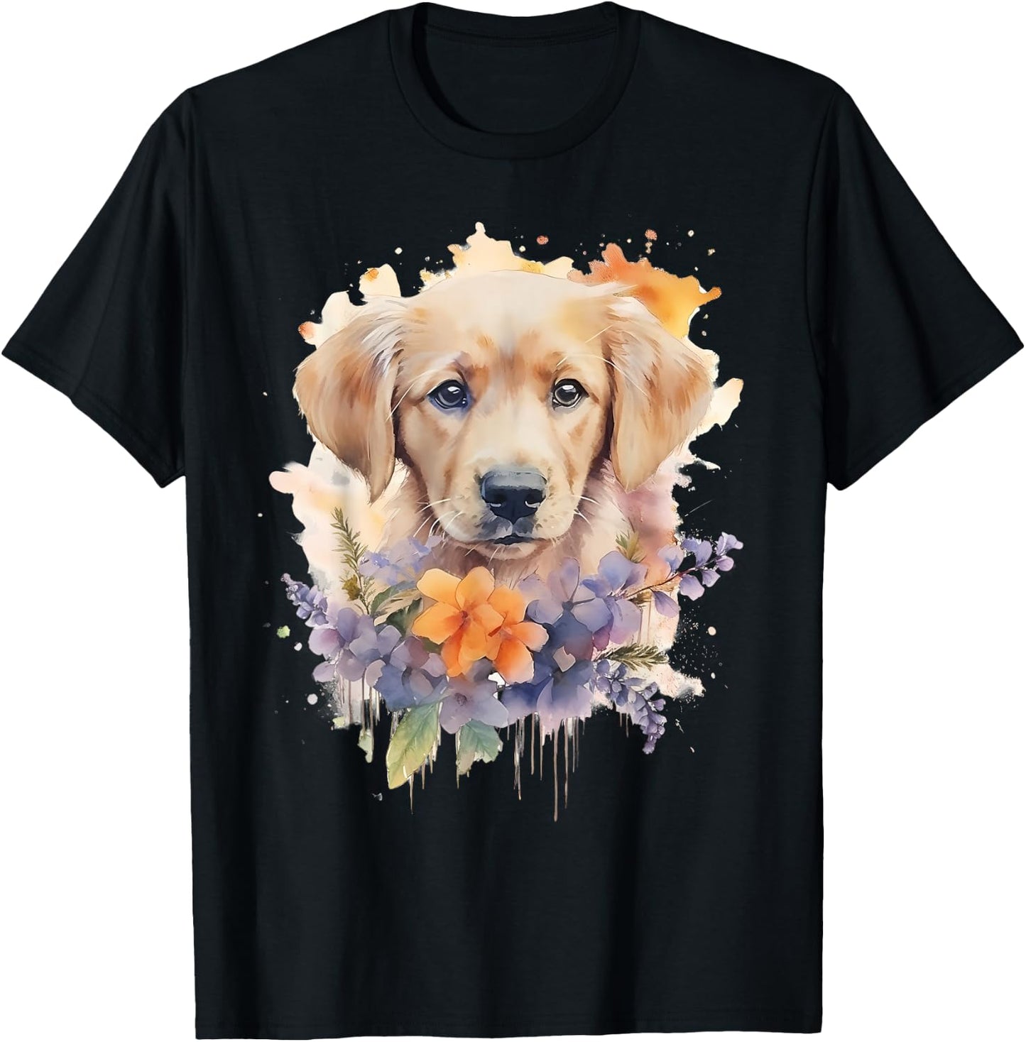 Watercolor Labrador Labbi T-Shirt - T-Shirt | Black