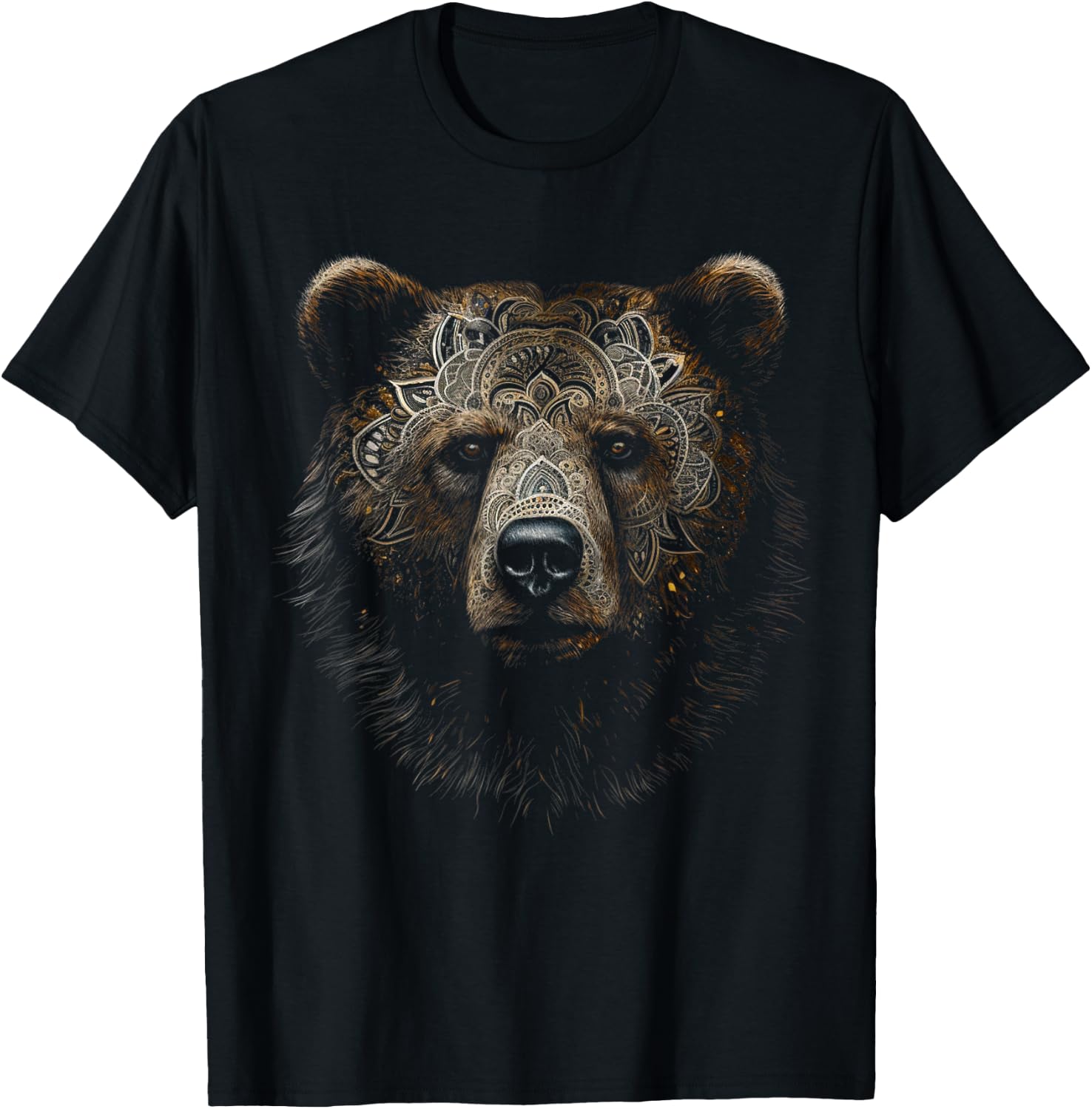 Bär Mandala Kunst Tierliebhaber Tiere Bär T-Shirt - T-Shirt | Black