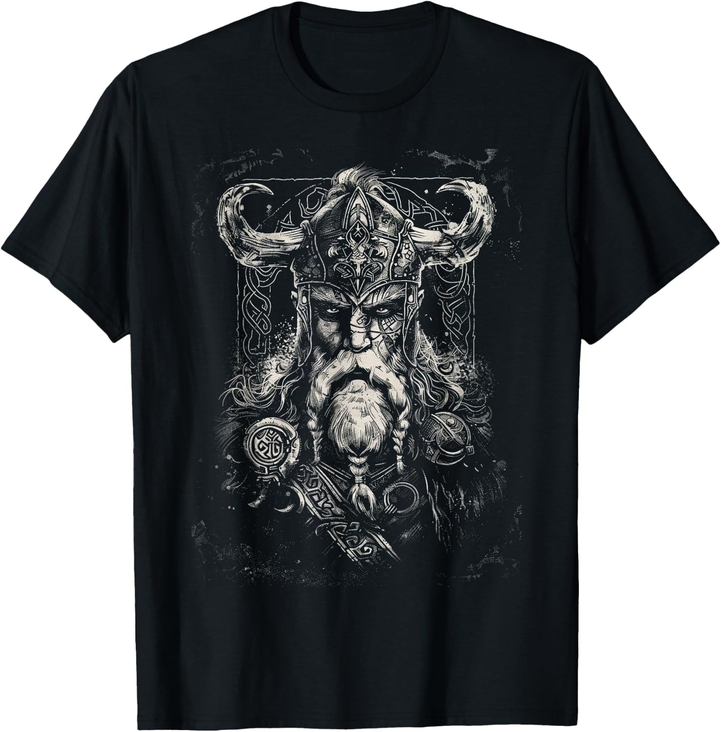 Viking Odin Valhalla Scandinavian Odin Ravens T-Shirt - T-Shirt | Black
