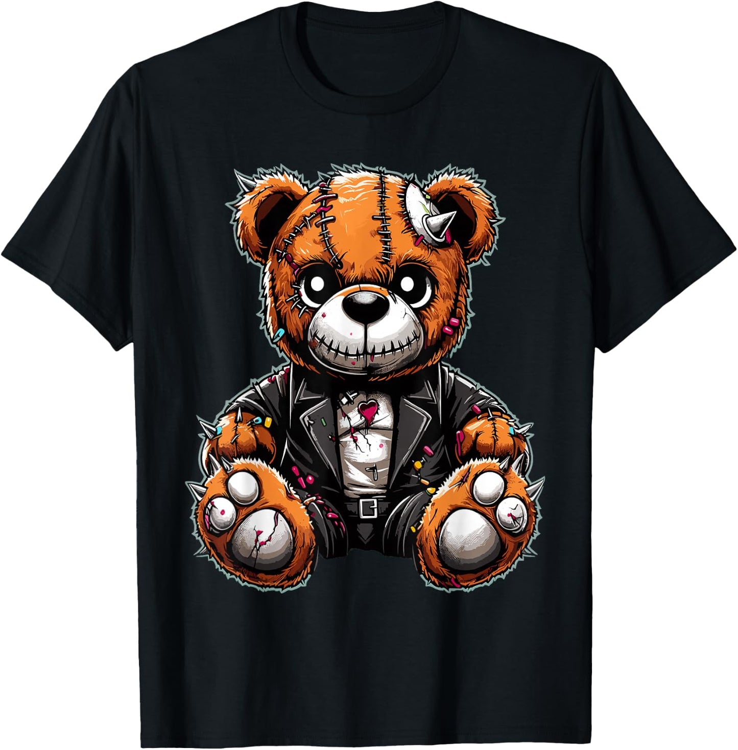 Punk Stuffed Animal Sharp Needle Rebel T-Shirt - T-Shirt | Black