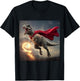 Superhero Dino: Dinosaur with Cape T-Shirt - T-Shirt | Black