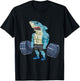 Vintage Shark Weightlifting Bodybuilder Muscle Fitness T-Shirt - T-Shirt | Black