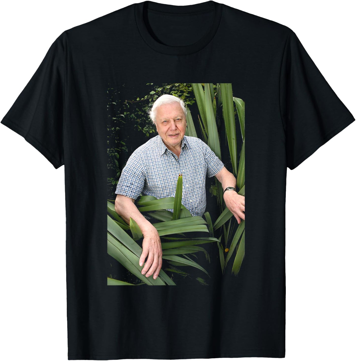 David Attenborough Amongst Nature Documentarian T-Shirt - T-Shirt | Black