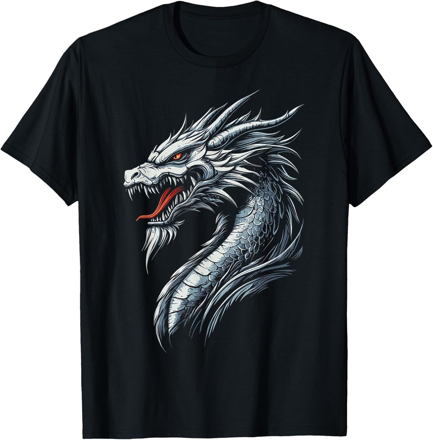 Dragon Illustration Mythical Dragon T-Shirt - T-Shirt | Black