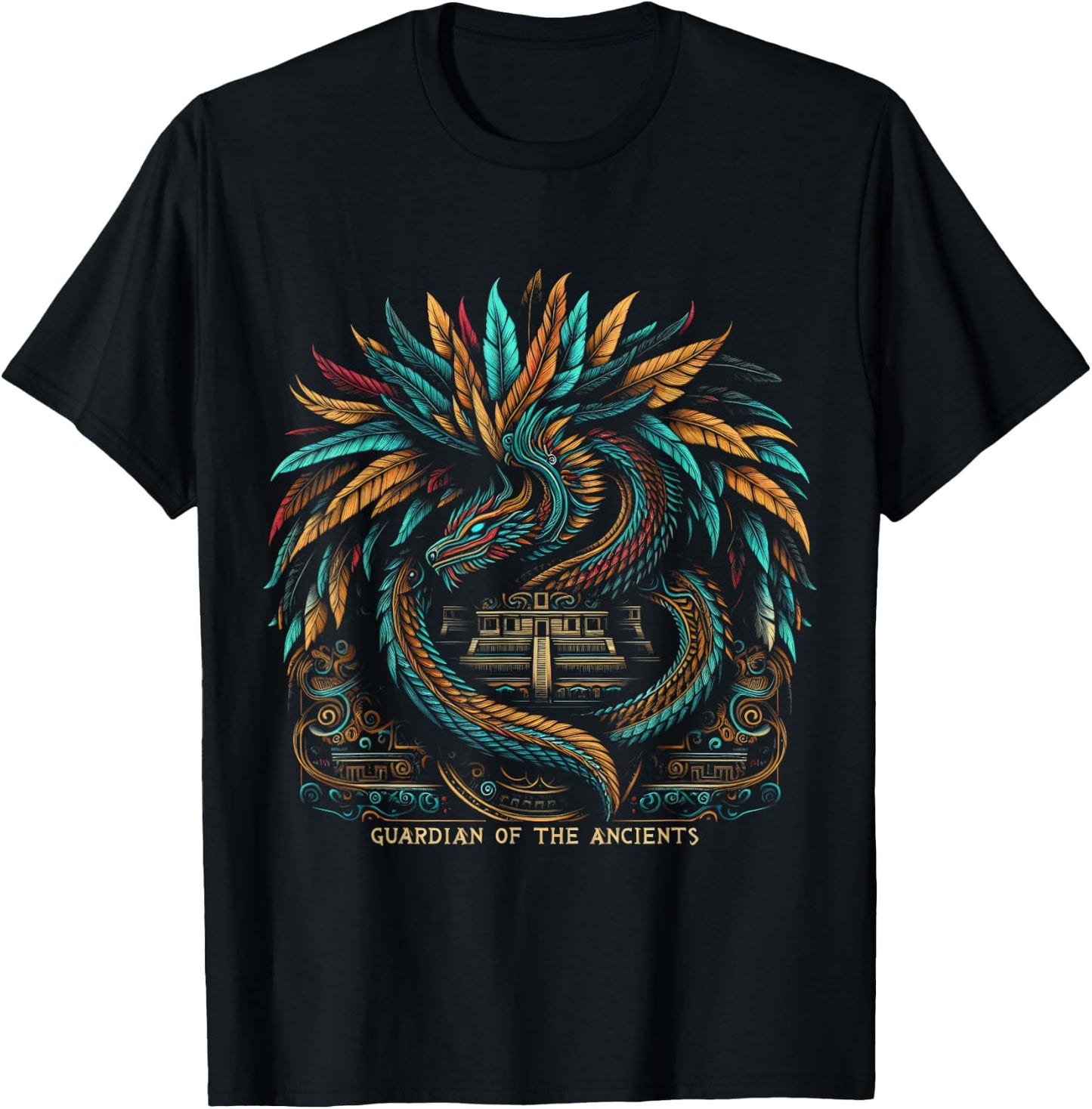 Aztec God Quetzalcoatl Feathered Serpent Aztecs Snake God T-Shirt - T-Shirt | Black