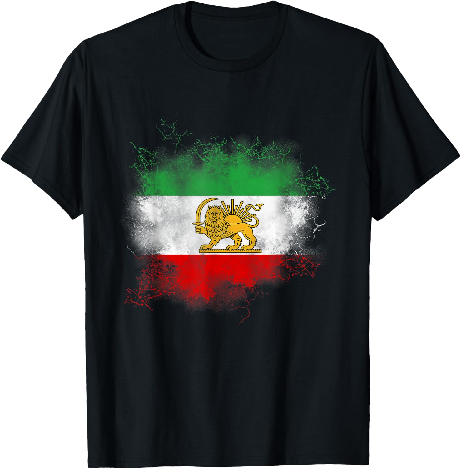 Iranian flag, Iran lion, Persian flag, Iran. , Black, S T-Shirt - T-Shirt | Black