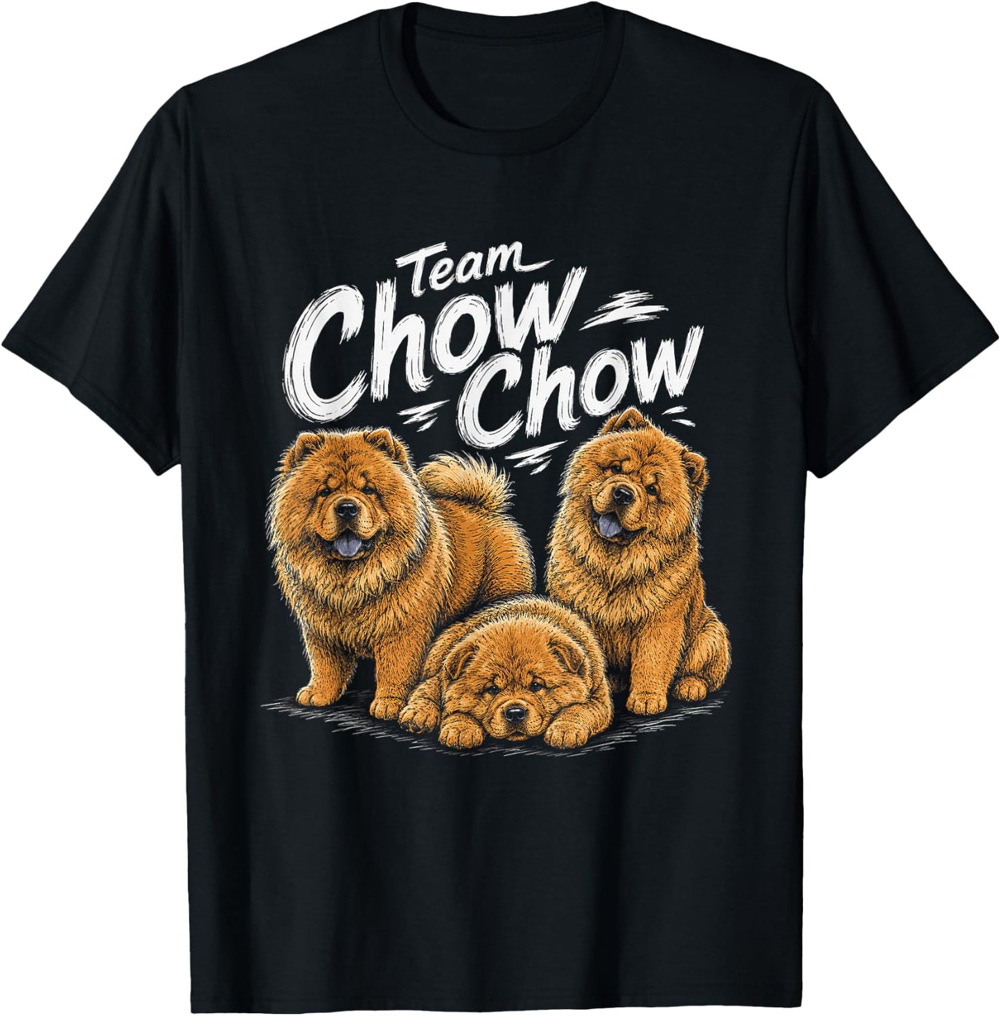 Team Chow Chow Artwork Design T-Shirt - T-Shirt | Black