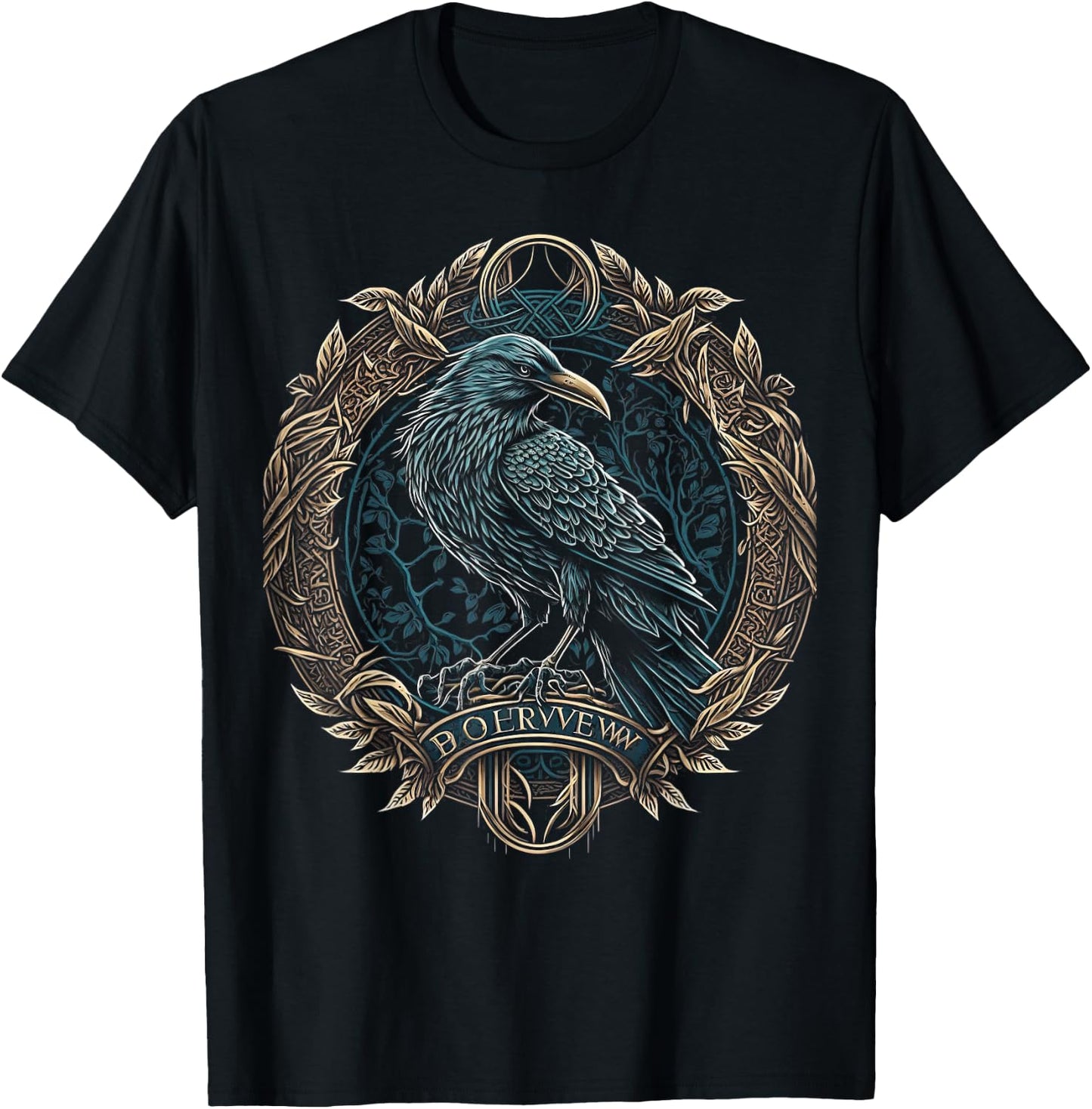 Odin's Raven Viking Norse Runes Nordmann Mythology T-Shirt - T-Shirt | Black