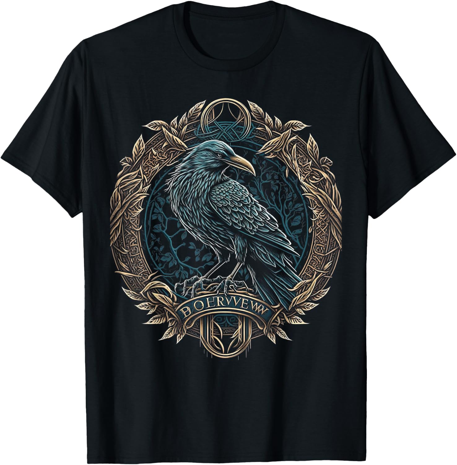 Odin's Raven Viking Norse Runes Nordmann Mythology T-Shirt - T-Shirt | Black