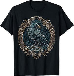 Odin's Raven Viking Norse Runes Nordmann Mythology T-Shirt - T-Shirt | Black