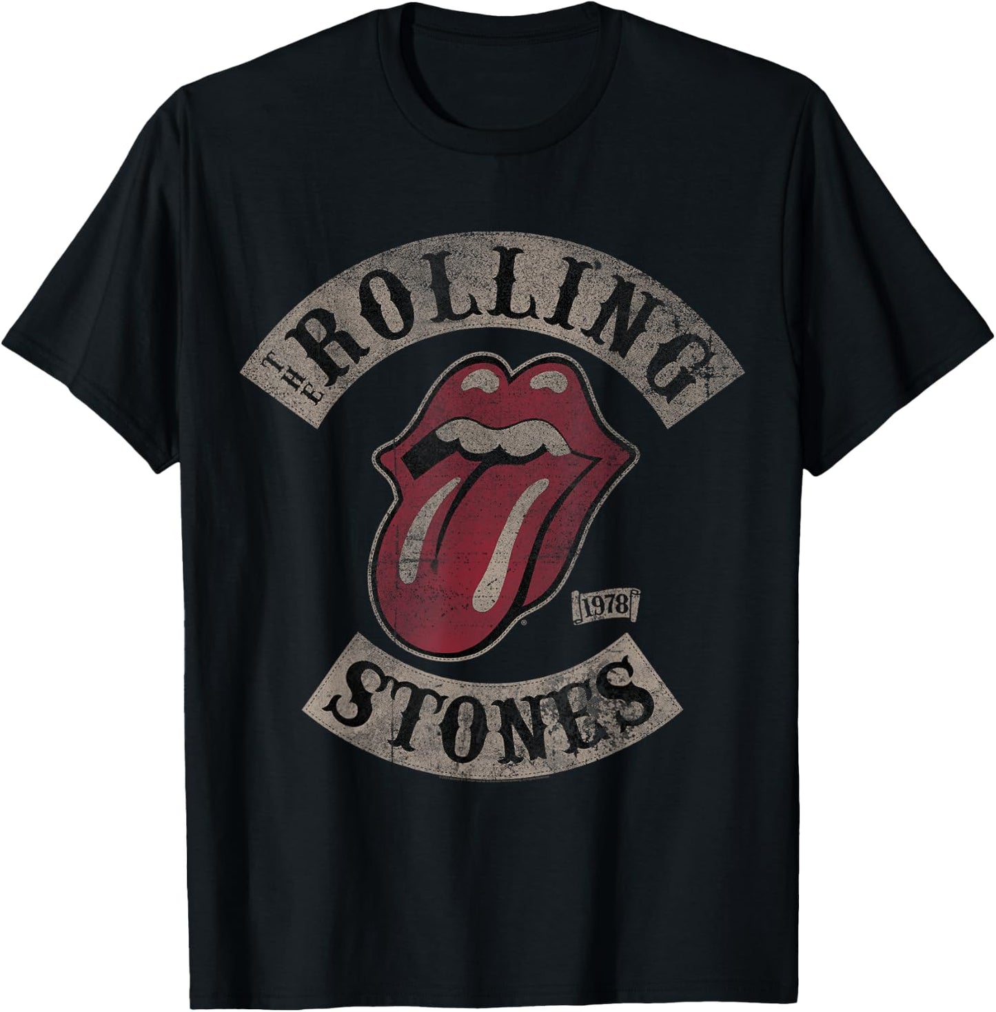 Official The Rolling Stones Vintage Tour 1978 Grey T-Shirt - T-Shirt | Black