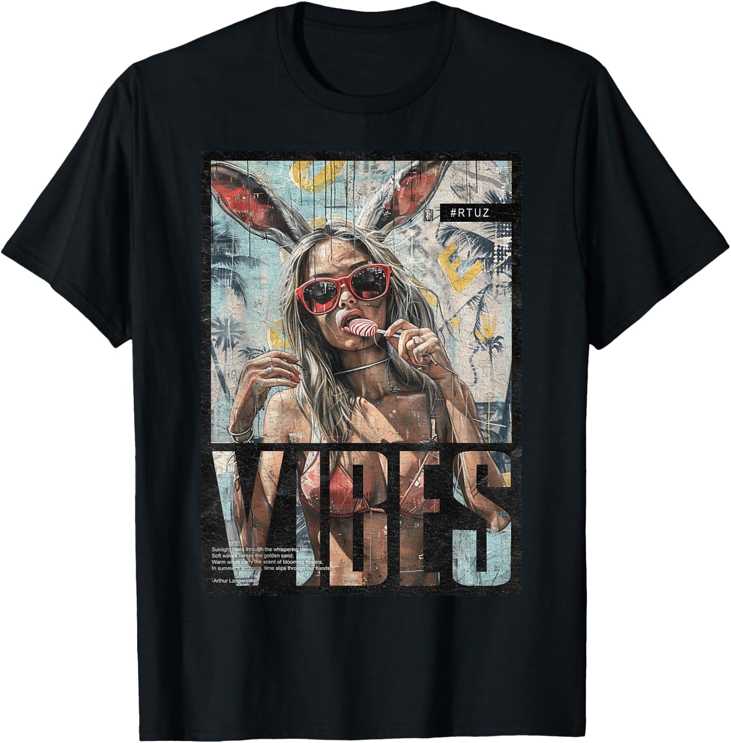 Vintage Girl Magazine Cover Template Sexy Pin-up , Black, S T-Shirt - T-Shirt | Black