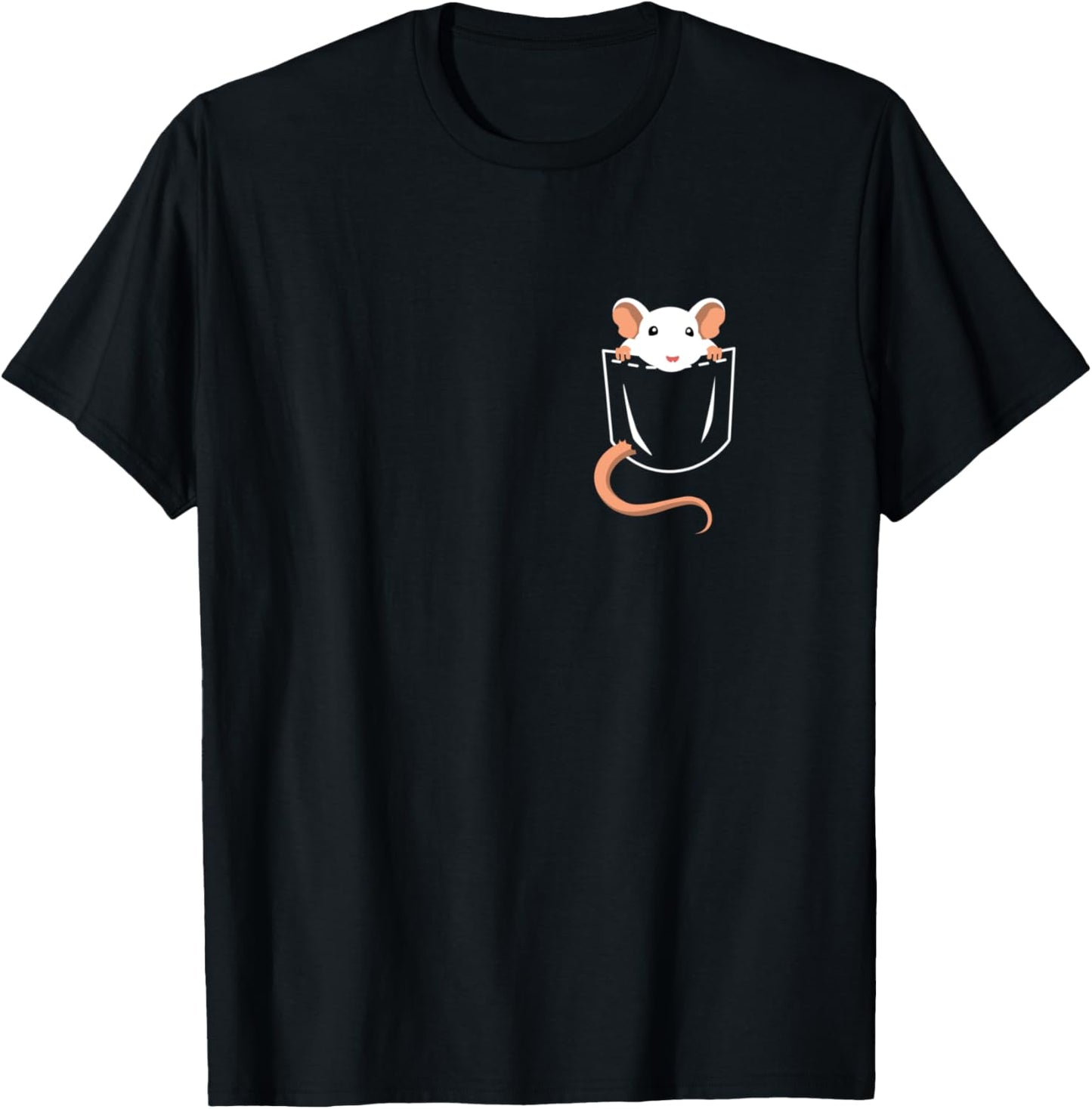 Ratte In Tasche - süße Ratten Liebe Haustier Hausratte Langarmshirt T-Shirt - T-Shirt | Black