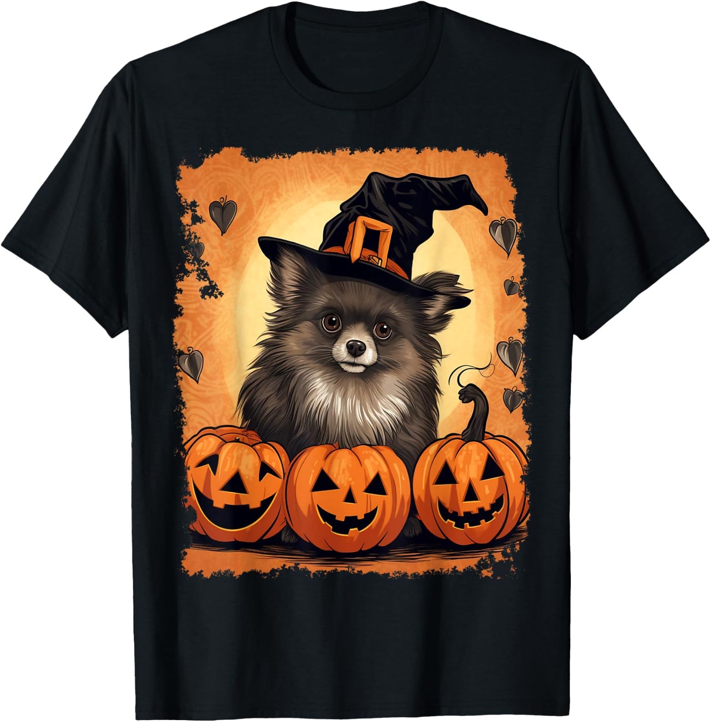 Dog Halloween Pomeranian T-Shirt - T-Shirt | Black