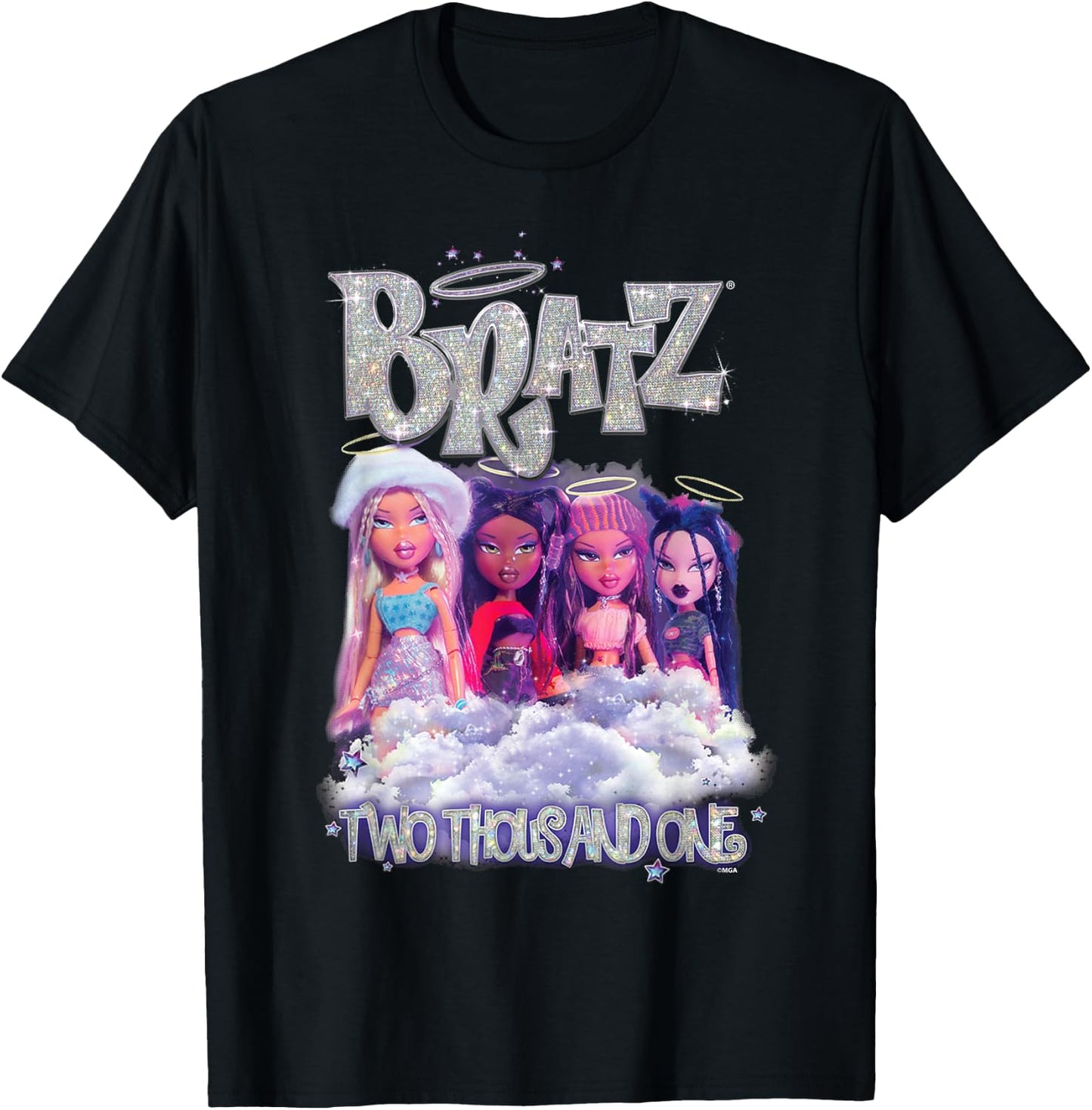 Two Thousand and One Girls Glitter Bratz , Black, S T-Shirt - T-Shirt | Black