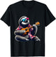 Sloth Wearing a Hawaiian Shirt, Playing a Ukulele T-Shirt - T-Shirt | Black