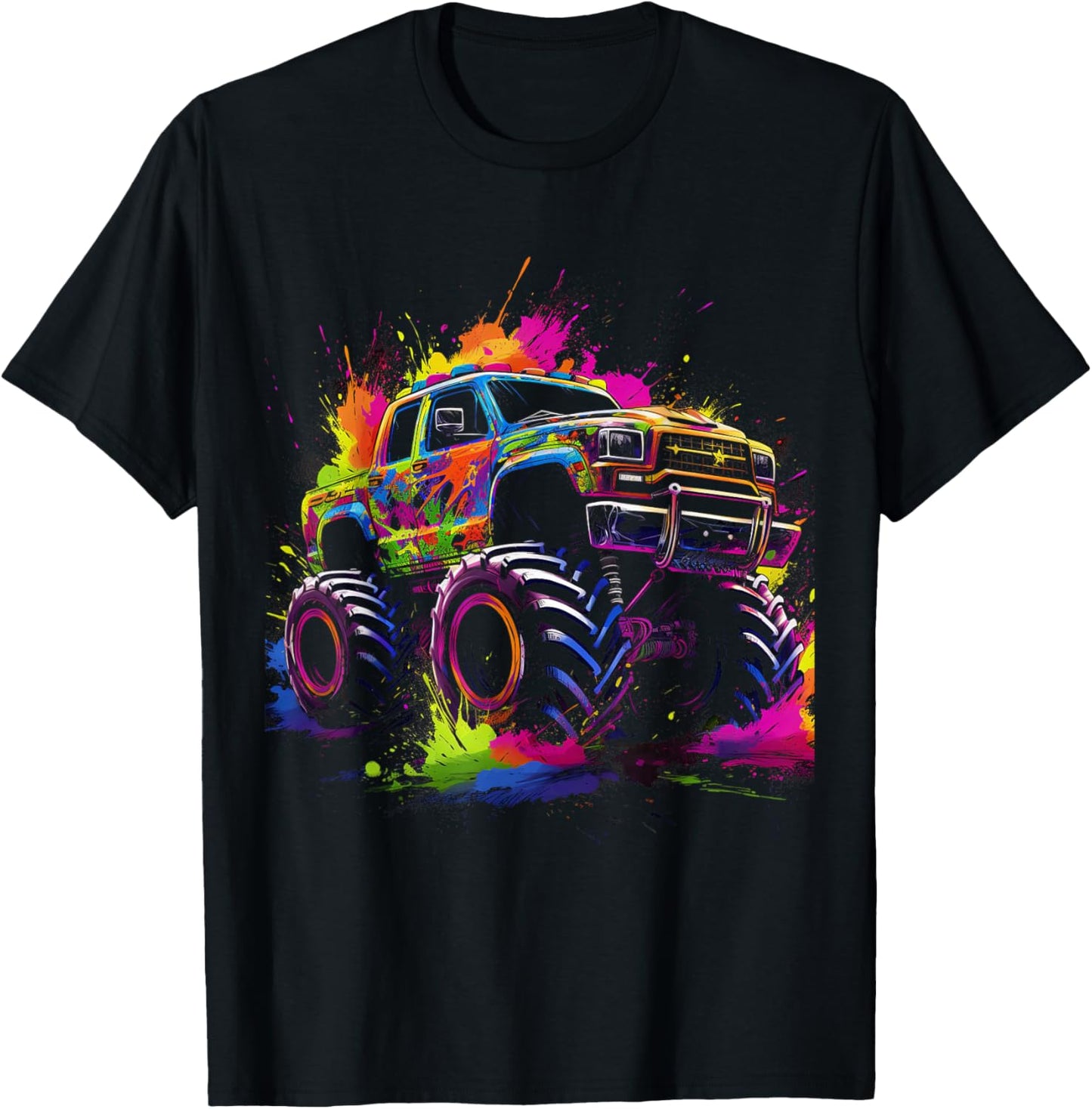 Monster Truck Coloured Monster Truck Boys T-Shirt - T-Shirt | Black