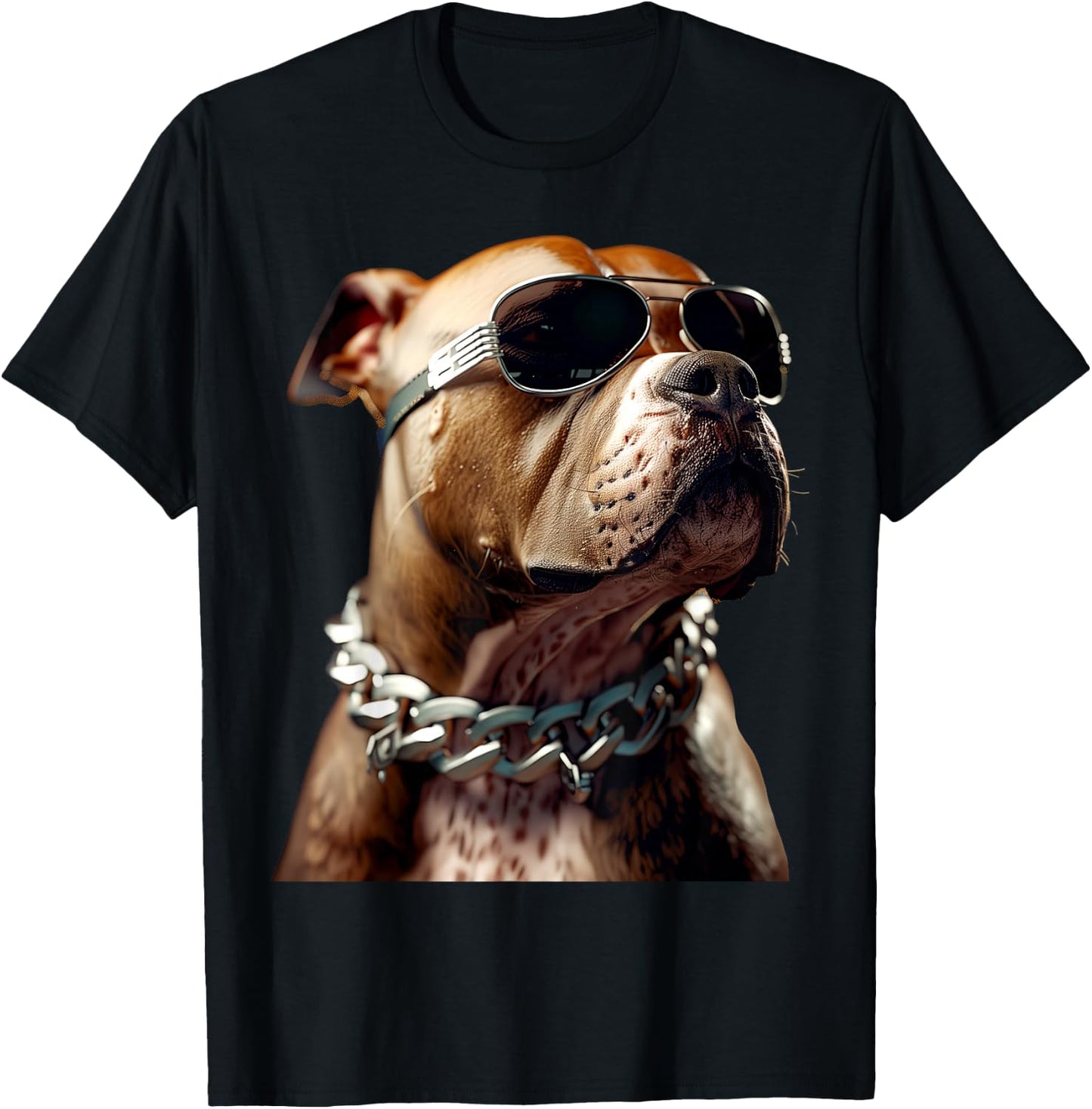 Pitbull with Sunglasses Pittie American Pit Bull Terrier , black T-Shirt - T-Shirt | Black