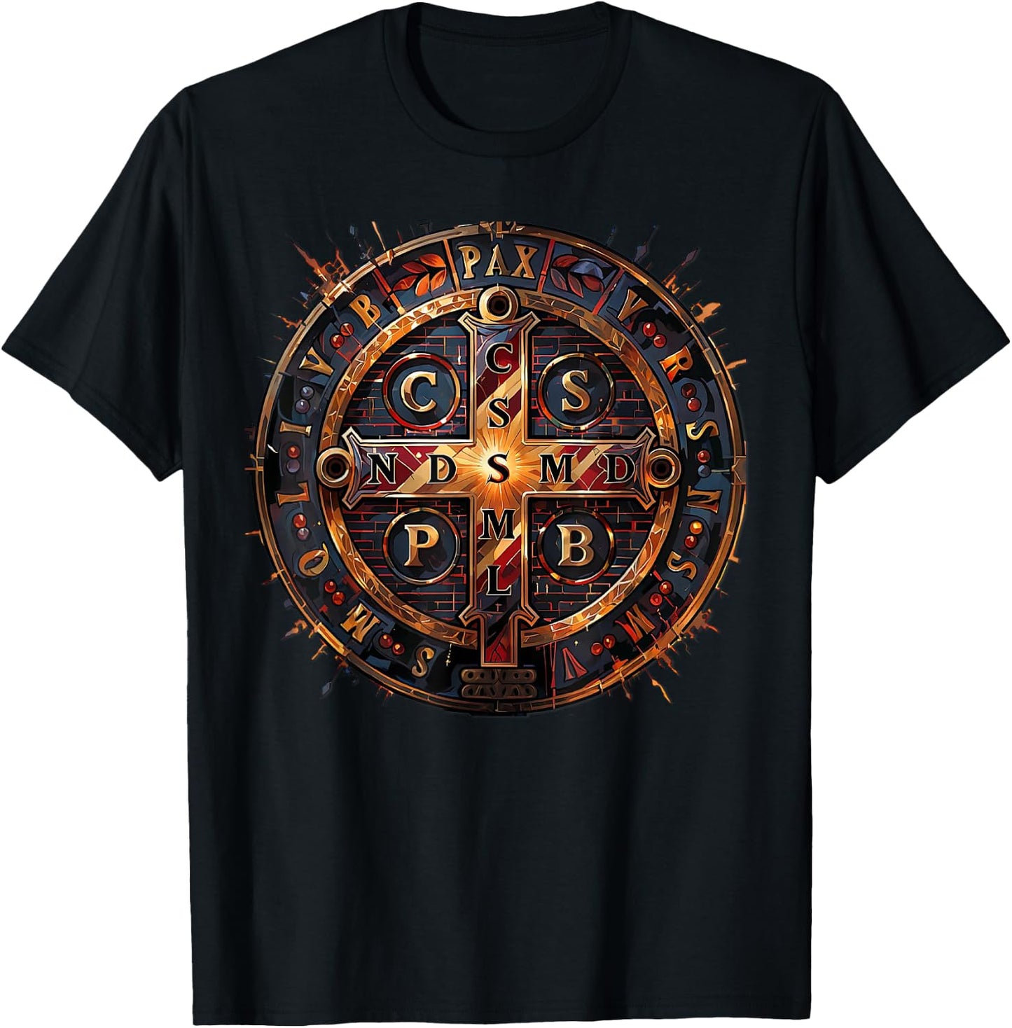 Catholic Saint Benedict Medal T-Shirt - T-Shirt | Black