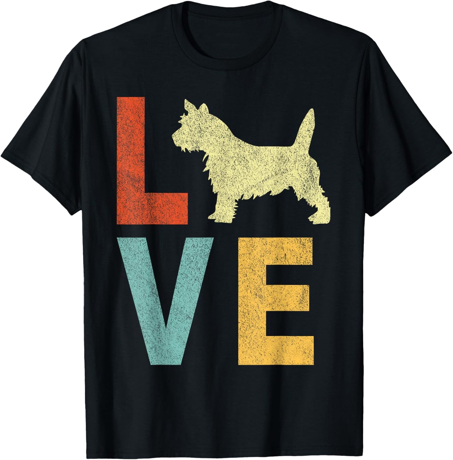Love Cairn Terrier Mom Cairn Terrier Dad Retro Vintage T-Shirt - T-Shirt | Black
