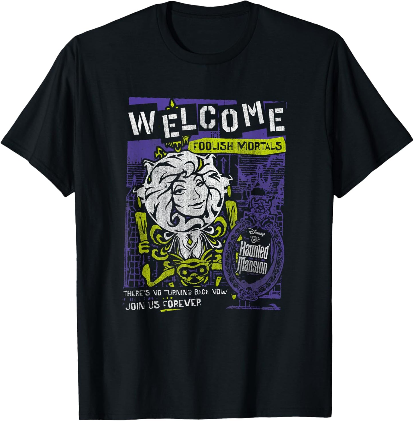 The Haunted Mansion Welcome Foolish Mortals Madame Leota T-Shirt - T-Shirt | Black