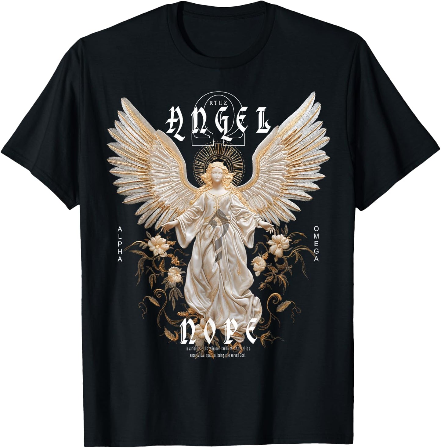 Streetwear Aesthetic Mode Vintage Fashion Damen Herren Engel T-Shirt - T-Shirt | Black