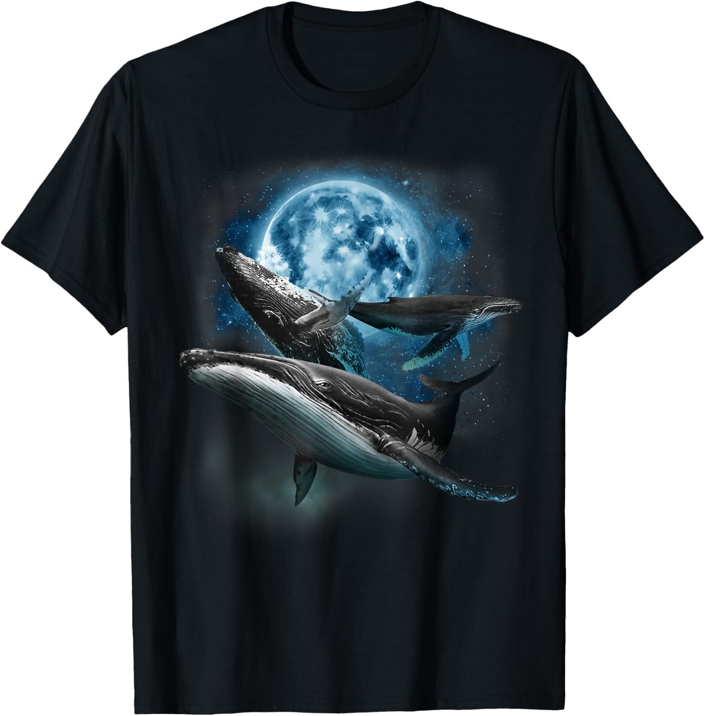 Humpback Whale Shirt - Howling at the Moon Humpback Whale T-Shirt - T-Shirt | Black