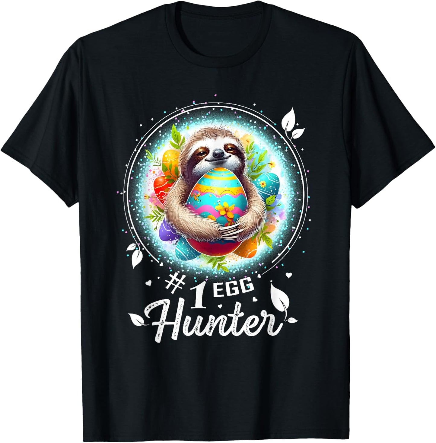Easter Outfits Men Easter Shirts Sloth Easter T-Shirt - T-Shirt | Black