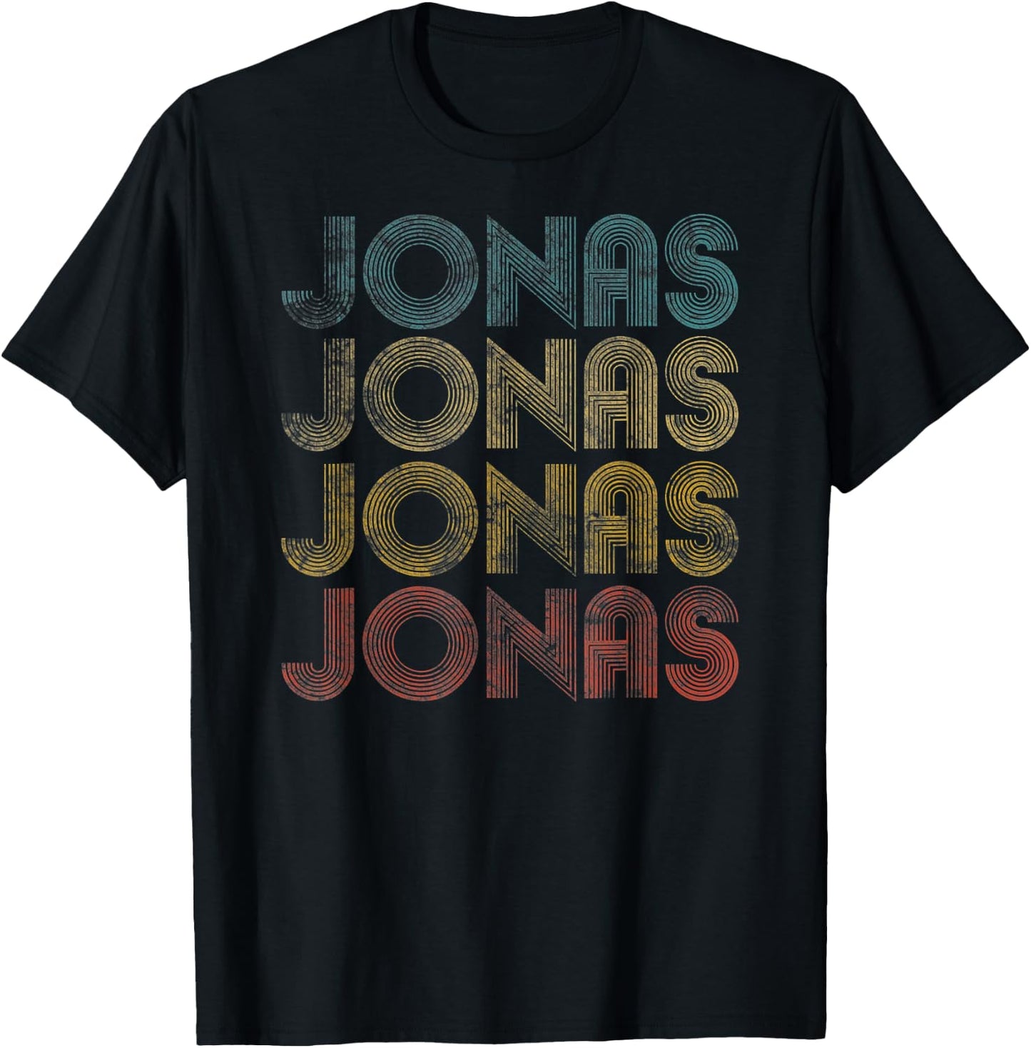 Jonas First Given Name Pride Vintage Distressed T-Shirt - T-Shirt | Black