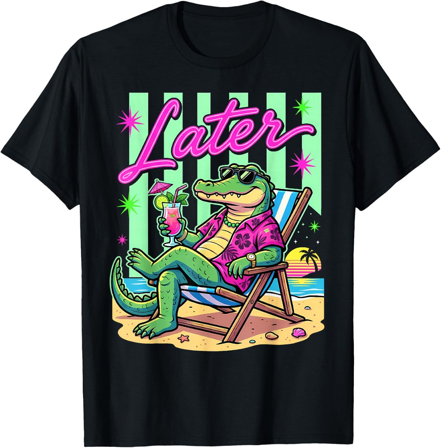 See You Later Alligator Summer Teacher Last Day of School T-Shirt - T-Shirt | Black
