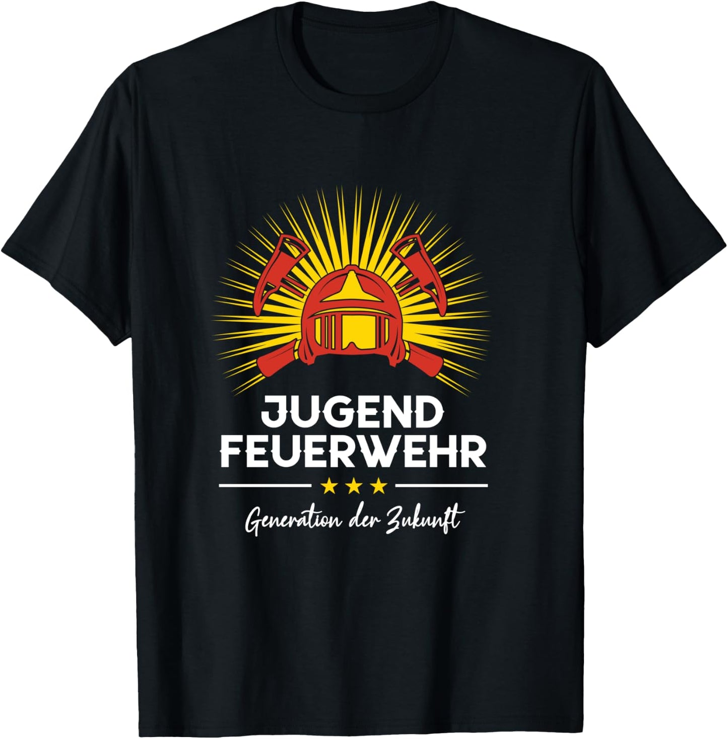 Jugend Feuerwehr Kind Feuerwehrfrau Nachwuchs Feuerwehrmann Langarmshirt T-Shirt - T-Shirt | Black