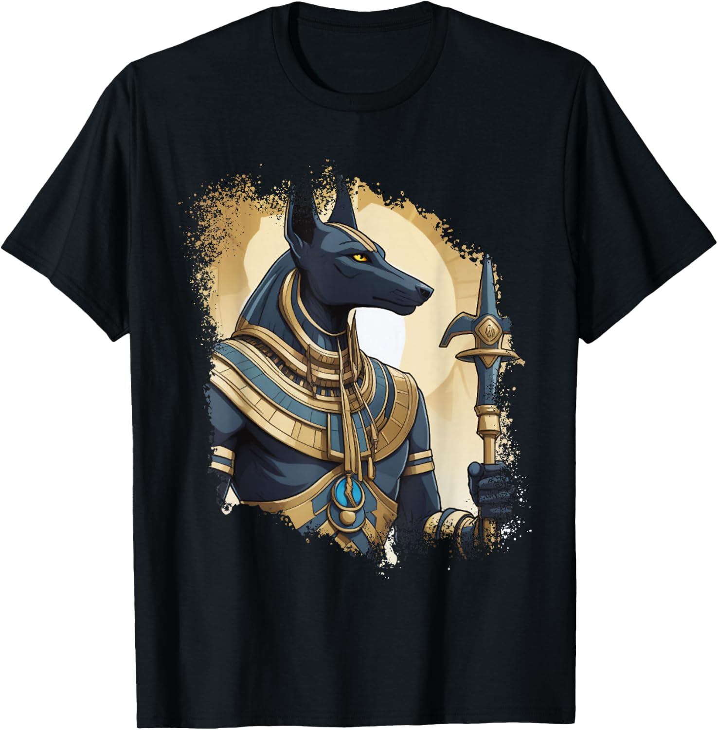 Ancient Egyptian God of the Dead Anubis Egypt Pyramids Sphinx , Black, S T-Shirt - T-Shirt | Black