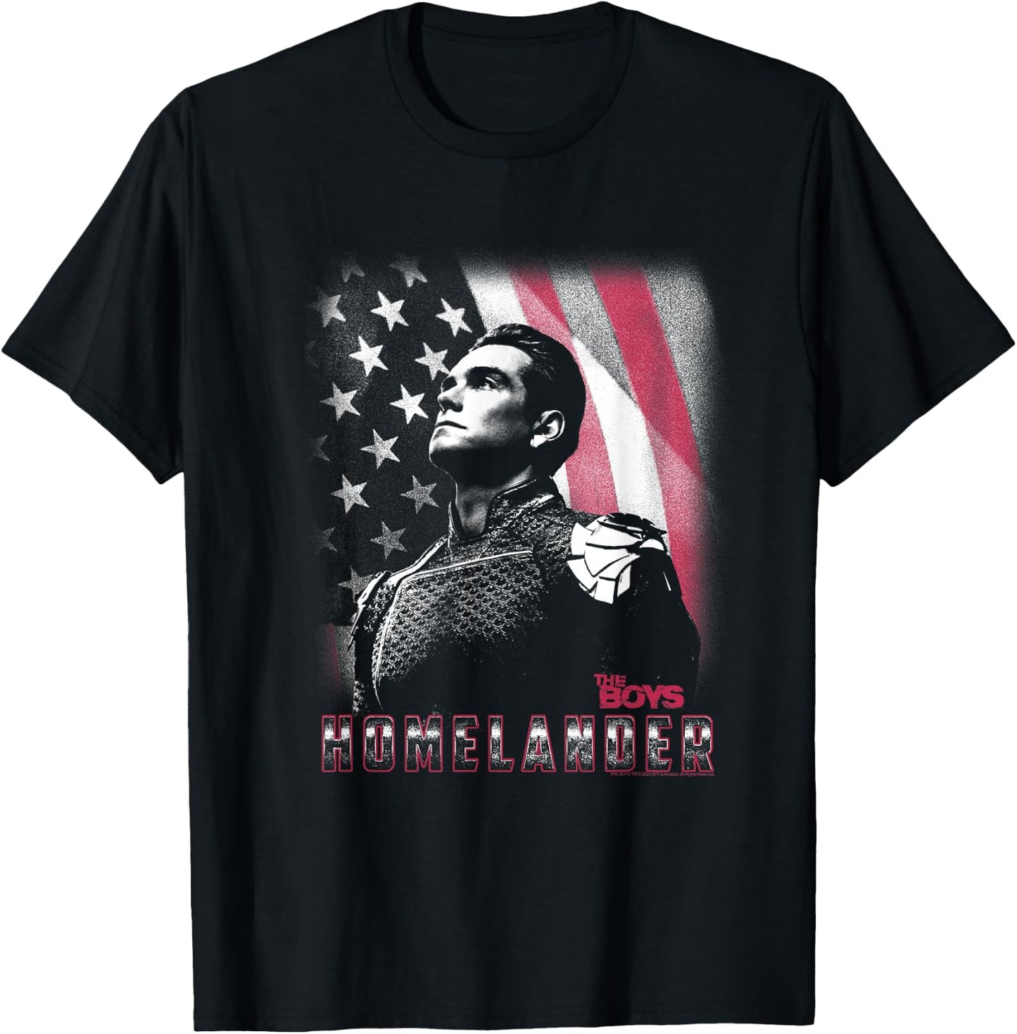The Boys Patriotic Homelander American Flag , black T-Shirt - T-Shirt | Black